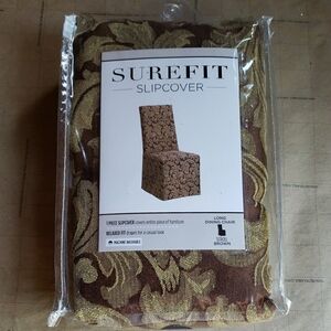 Sure Fit Brown and Gold Furniture Cover Accents